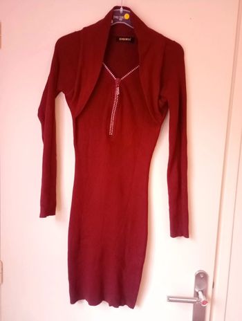 Robe longue stretch bordeaux enzoria