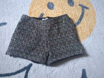 Short hiver orchestra noir fluo laine doublé fille 8 ans