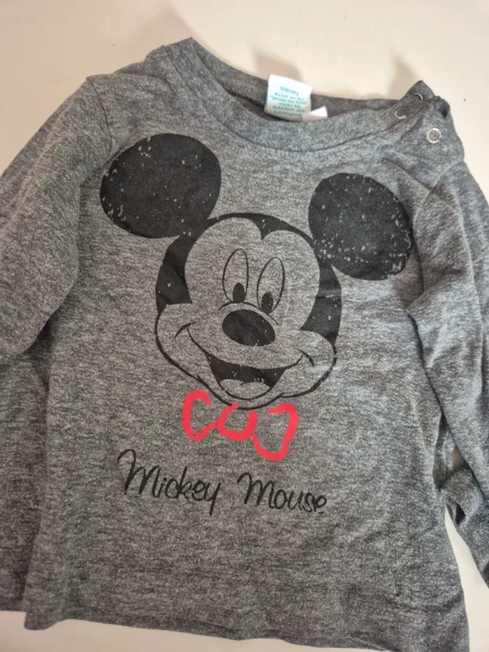 T-shirt à manches longues mickey 6 mois - photo numéro 2