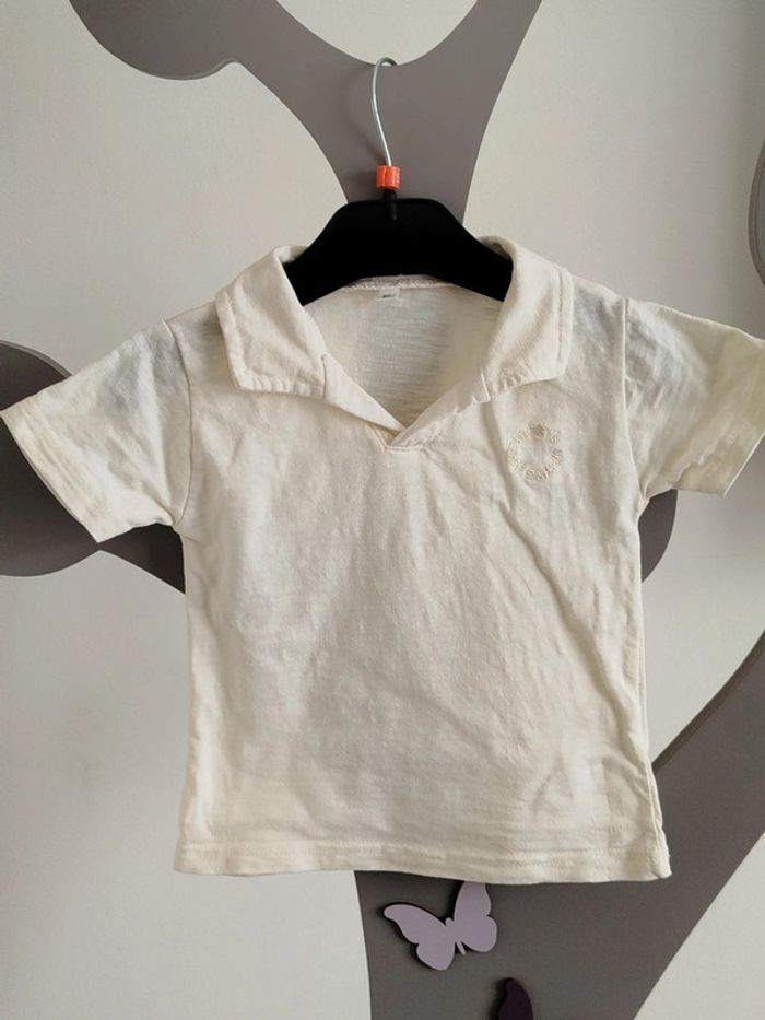 Polo manches courtes jaune clair Zeeman taille 12 mois