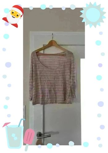 Pull manche 3/4 rose beige