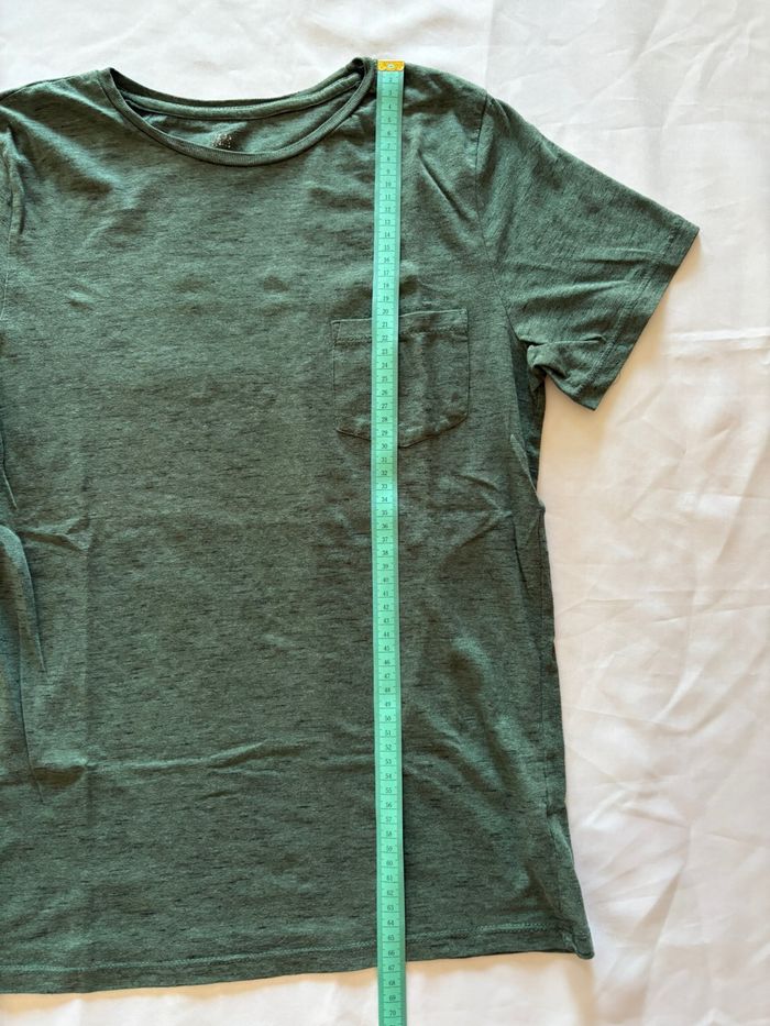 T-shirt uni vert foncé/kaki - H&M Basic - 16 ans/176 cm - photo numéro 5