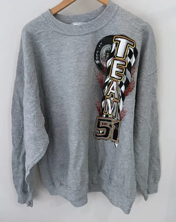 Vintage 90s Bryan Howland Nascar Graphic Crewneck Sweatshirt XXL - photo numéro 2