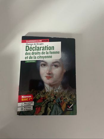 Livre la déclaration des droits  de la femme et de la citoyenne