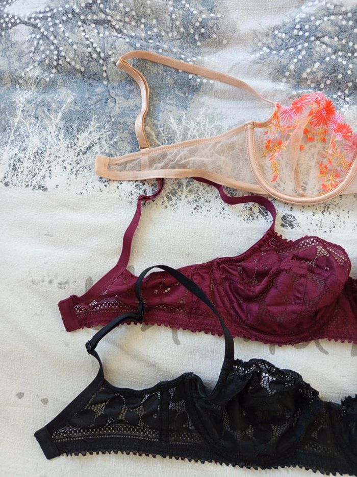 Lot 3 soutiens-gorge dentelle dim etam - photo numéro 3