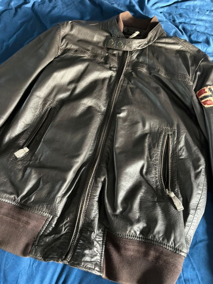 Blouson en cuir Napapijri - photo numéro 2