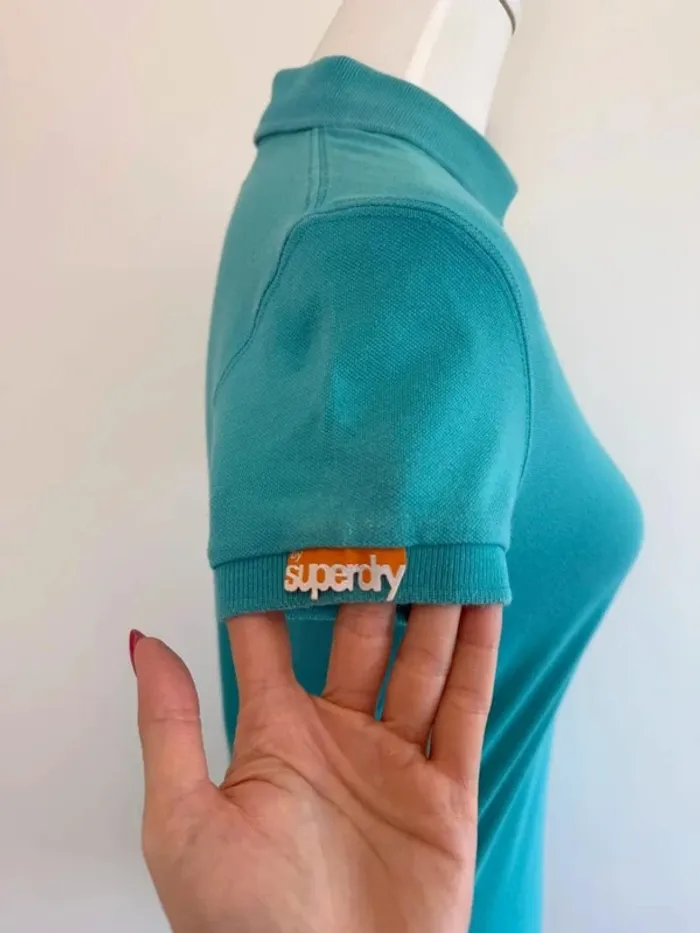 Polo Superdry femme turquoise taille M super état - photo numéro 4