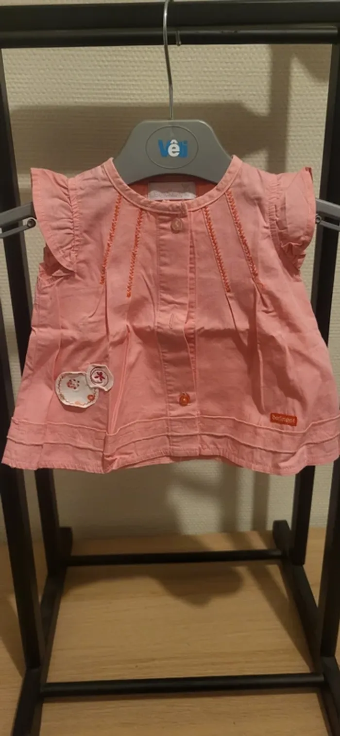 Blouse rose bébé fille – Berlingot – 3 mois (60 cm) - photo numéro 1