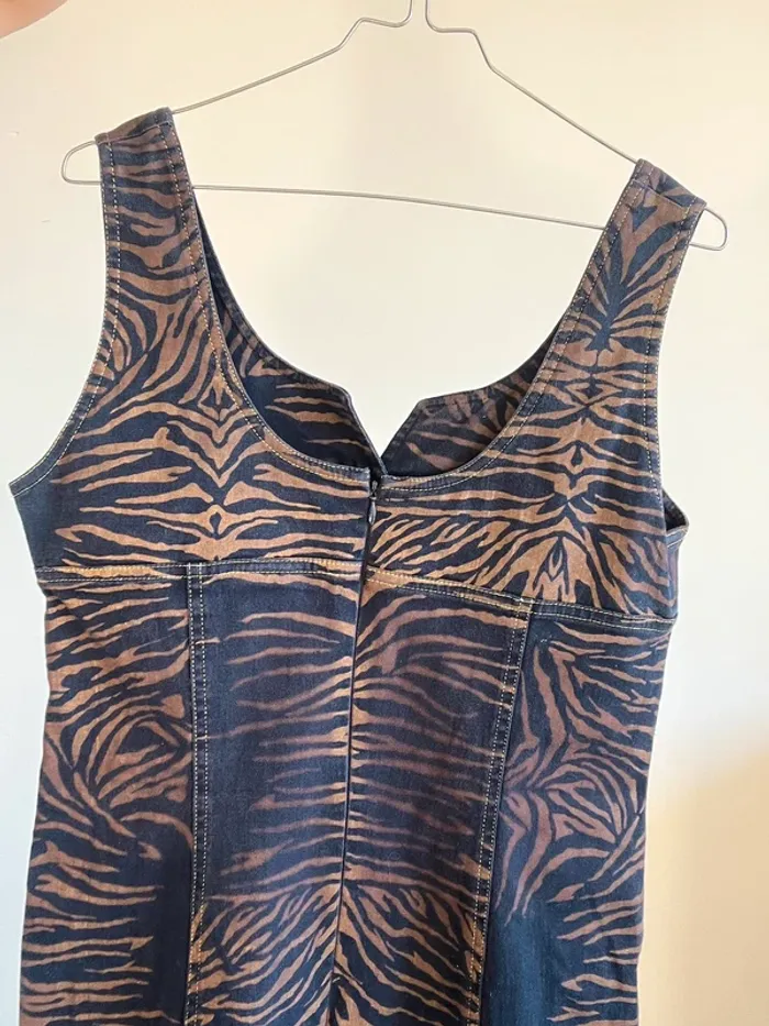 Robe vintage en jean à motifs taille L - photo numéro 5