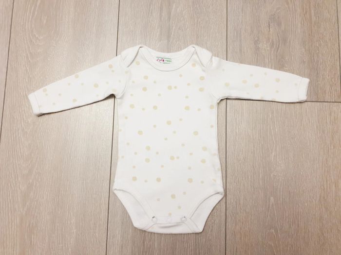 Body blanc et doré. Unisexe 3 mois. Marque Manon et Valentin