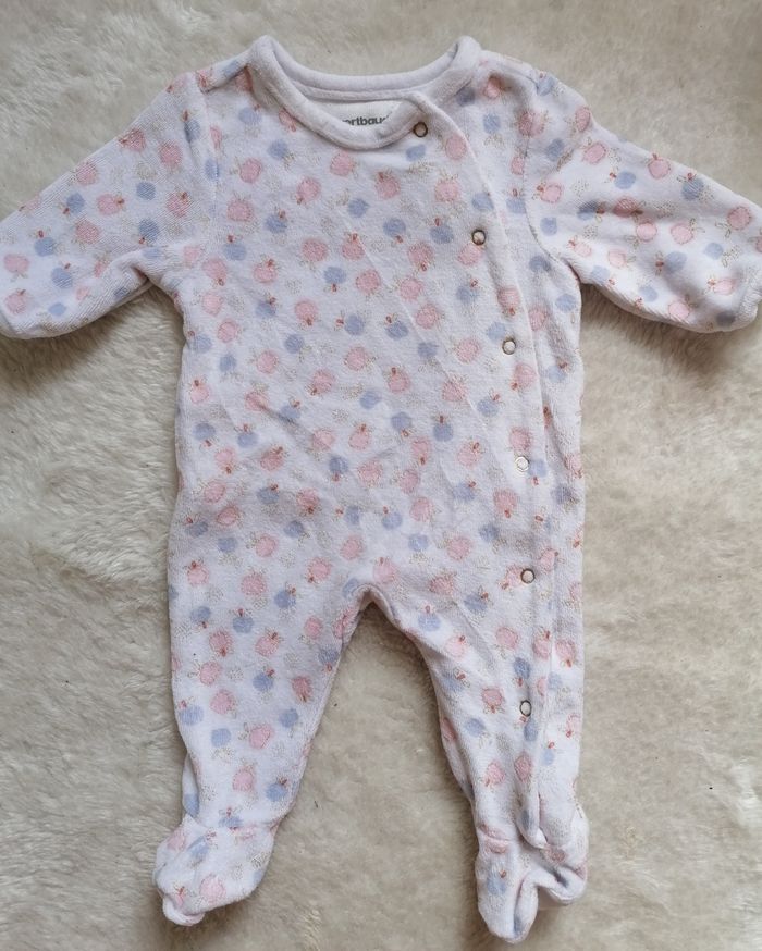 Lot 3 Pyjamas velours Verbaudet 1 mois 54cm - photo numéro 8