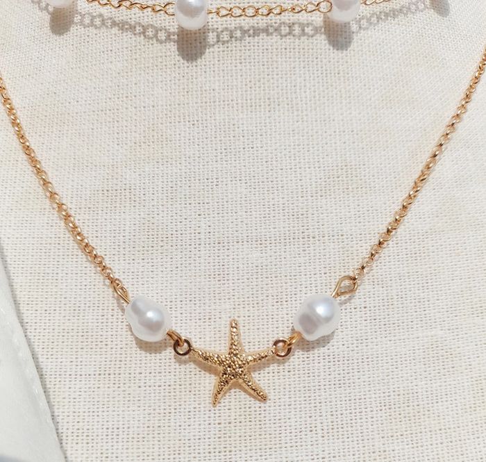 Collier perle et étoile de mer - photo numéro 2