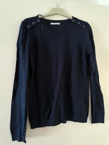 Pull habillé. Bleu marine. Camaïeu. Taille L