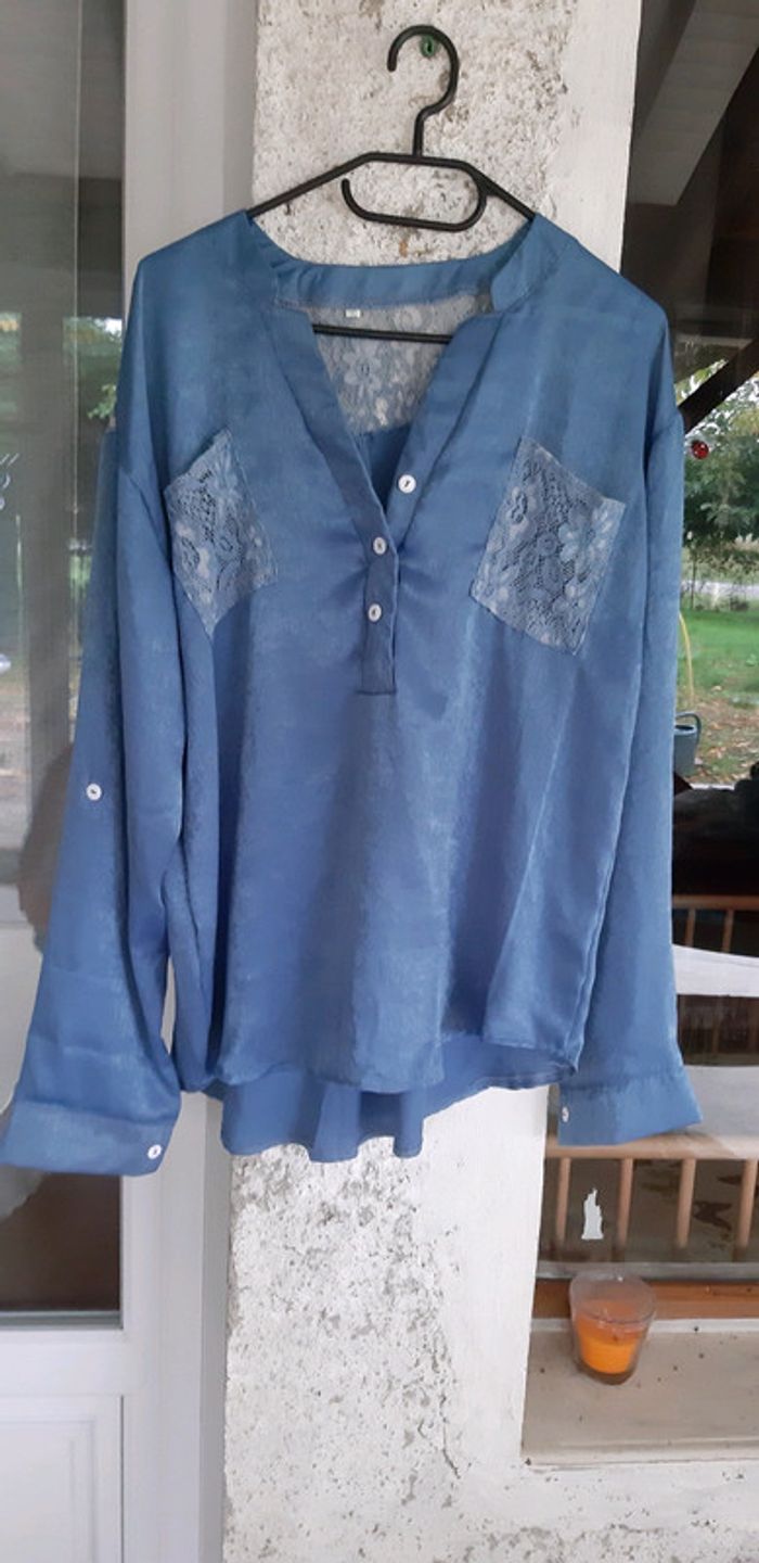 Chemisier blouse bleu - photo numéro 2