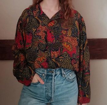 Chemisier paisley fleuri chauve-souris