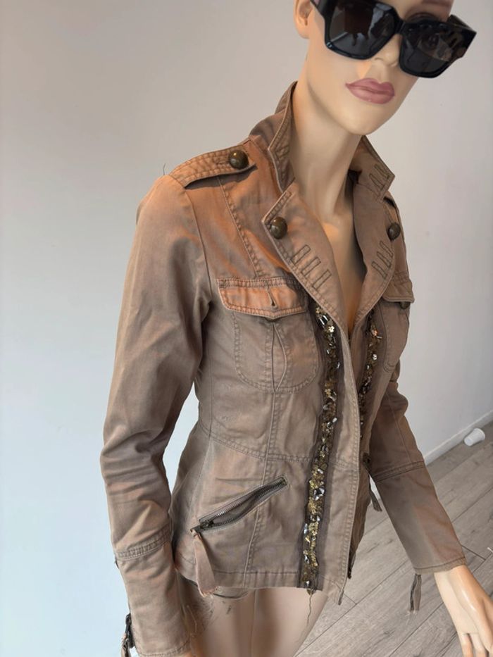 Veste en jeans Morgan de toi beige - photo numéro 2