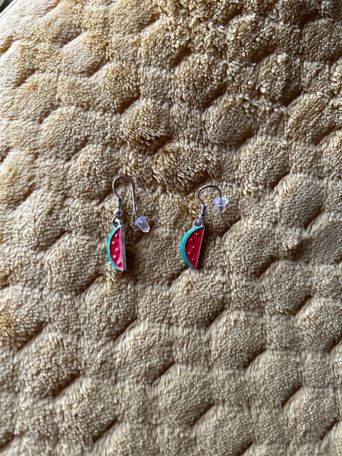 Lot de 4 paires de boucles d’oreilles licornes 🦄 et pastèque 🍉 - photo numéro 5