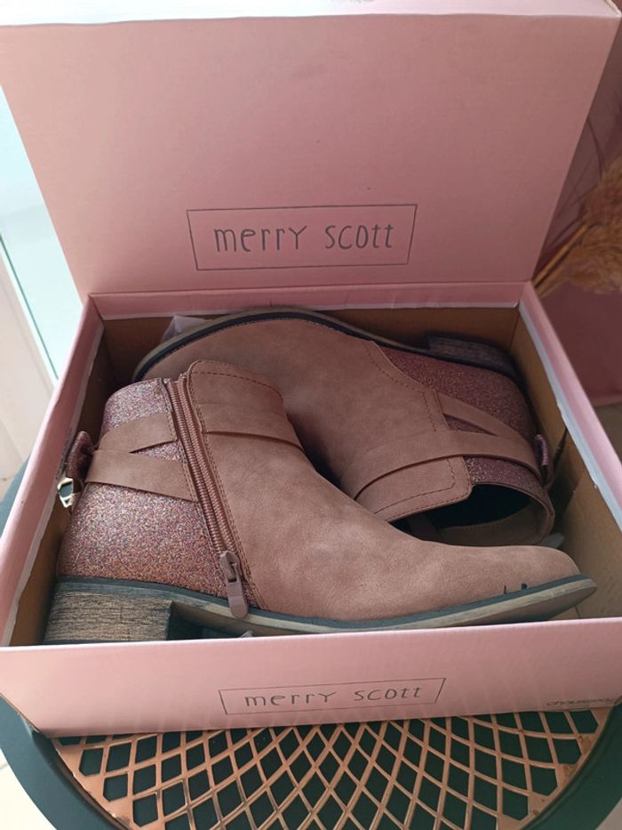 Bottines vieux rose à paillettes - pointure 40 - neuves - photo numéro 2