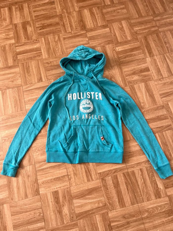 Sweat avec capuche bleu turquoise Hollister