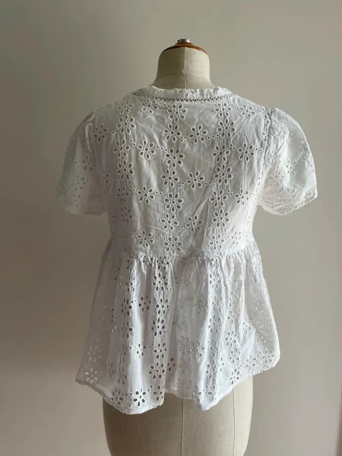 Haut blanc Artlove à broderie anglaise - photo numéro 4