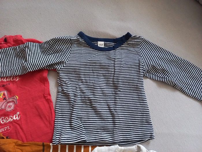 Lot de 6 tee-shirts manches longues 9 mois - photo numéro 3