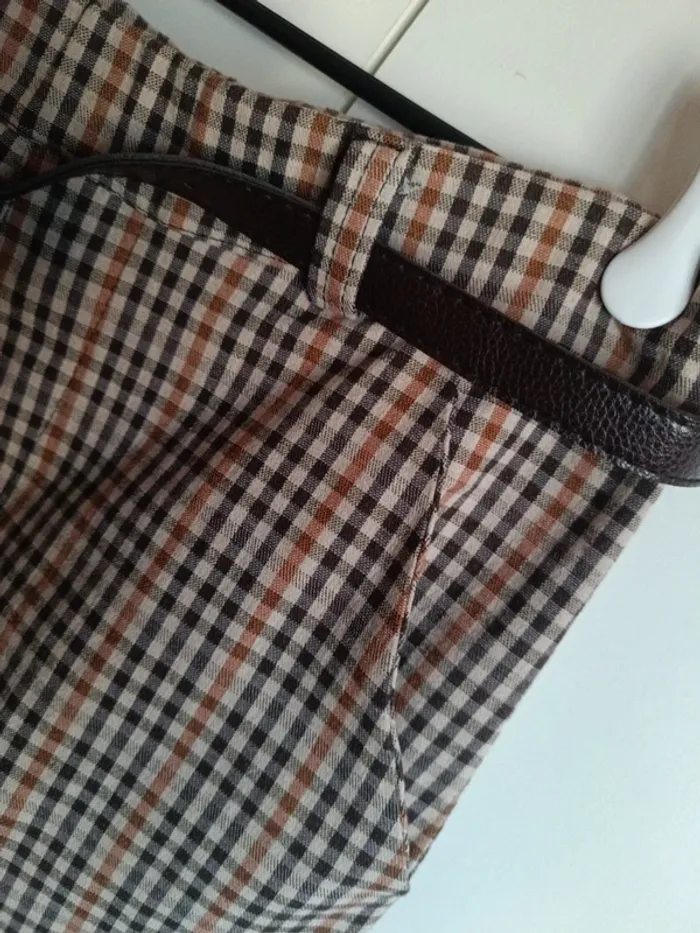 Pantalon léger à carreaux elastanne - photo numéro 4