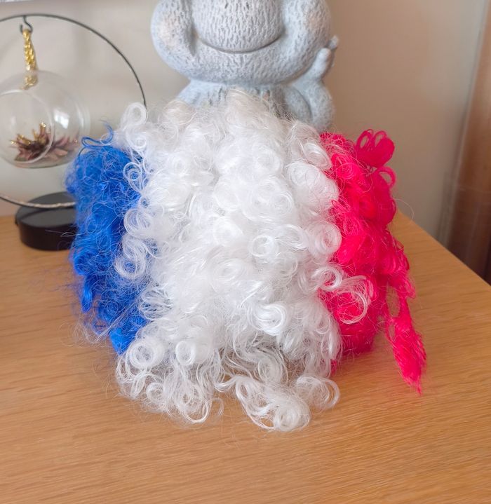 🌿 Perruque mixte tricolore - France - Taille Unique 🌿
