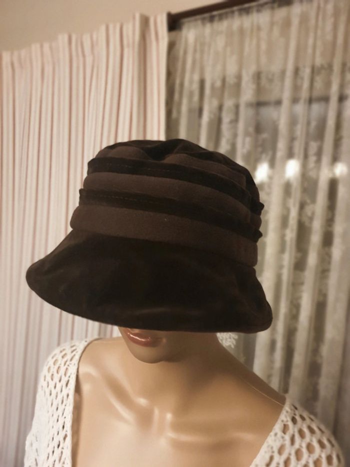 Chapeau marron laine/coton taille M - photo numéro 5