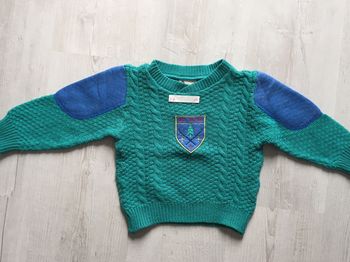 570-Pull vert et bleu 2 Ans