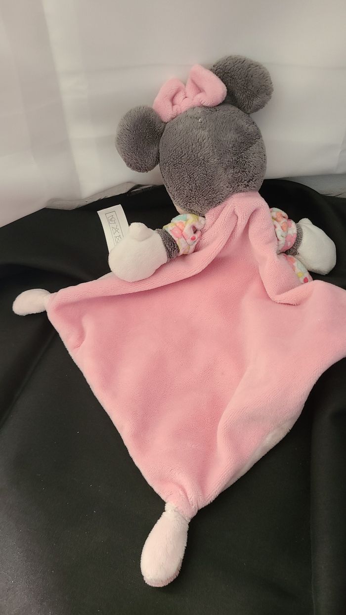 Disney Minnie la souris Doudou plat Liberty rose fleur - photo numéro 5