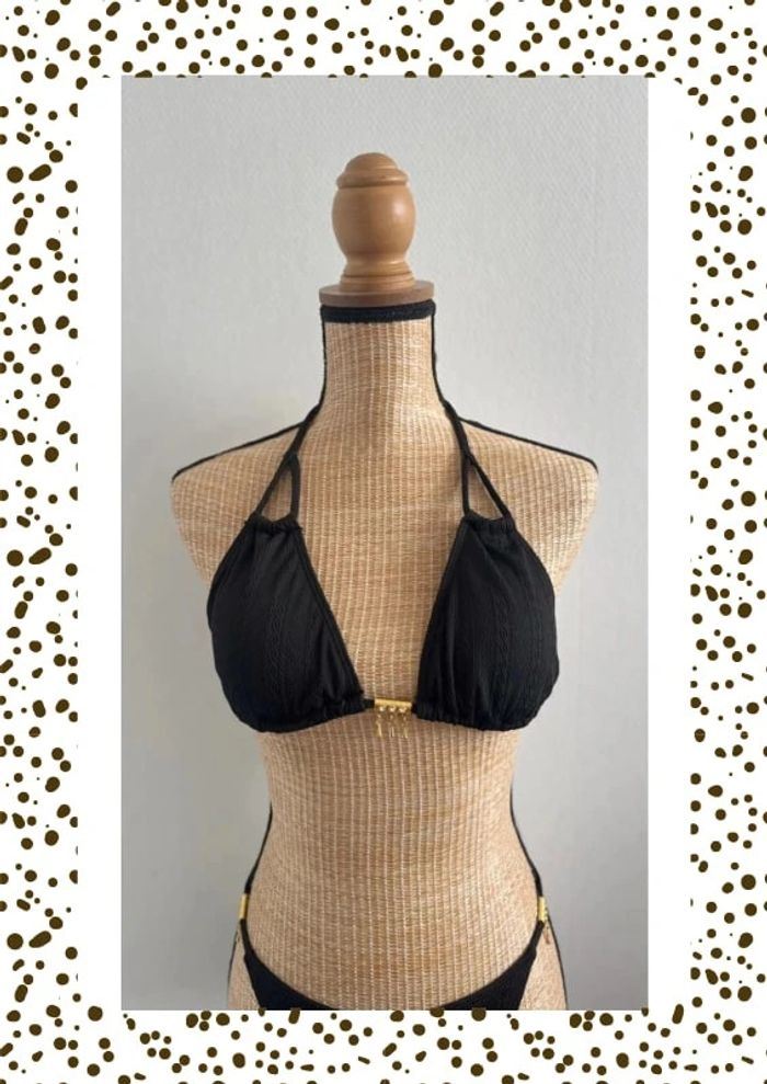 Bikini noir et doré Shein – Taille L – Neuf avec étiquette - photo numéro 3