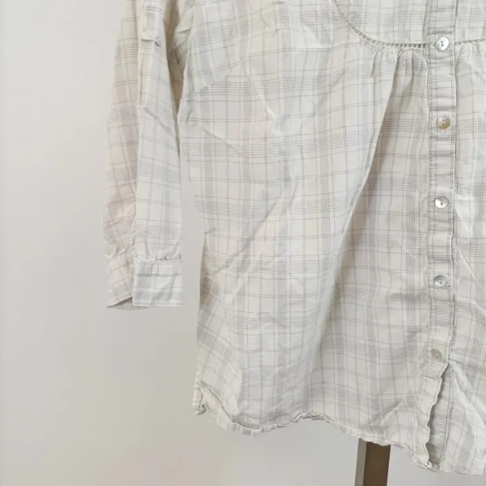 Pyjama 2 pièces Miss Helen à carreaux beige 100 % coton – taille 42-44, coupe loose A1062 - photo numéro 15