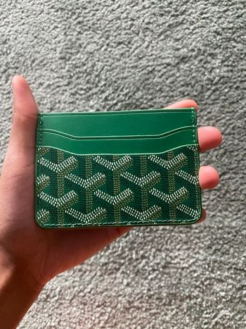 Porte carte/etui a carte Goyard saint Sulpice vert très bon état 