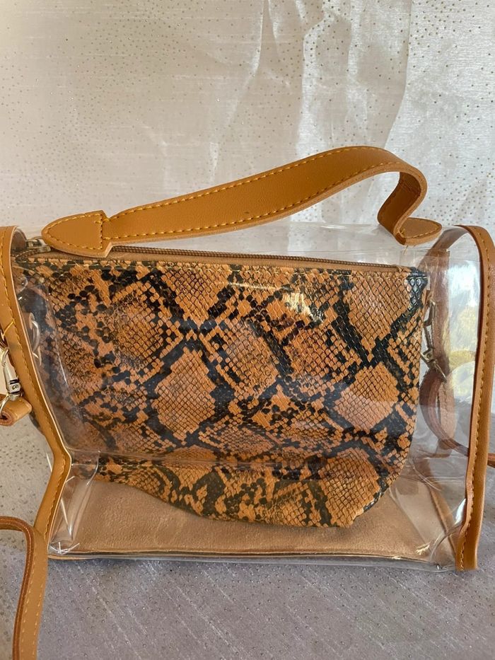Sac transparent motif python – avec bandoulière amovible - photo numéro 3