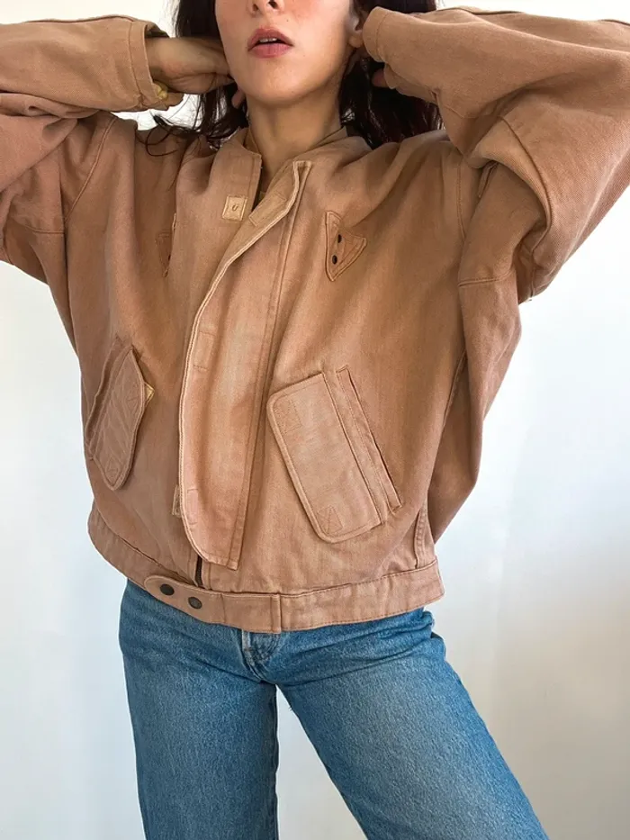 Veste vintage en jean années 80 rose taille L 🌸 - photo numéro 4