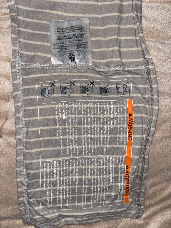 Écharpe de Portage Aura - Knit Durable : Gris Rayé - photo numéro 2
