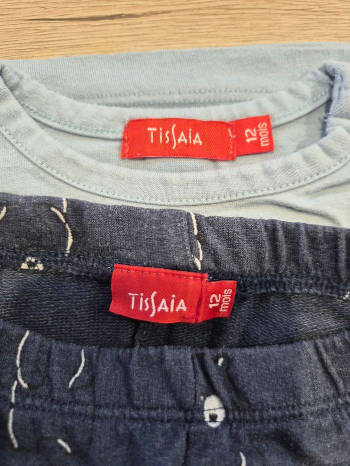 Pyjama 2 pièces bleu, Tissaia, 12 mois - photo numéro 3