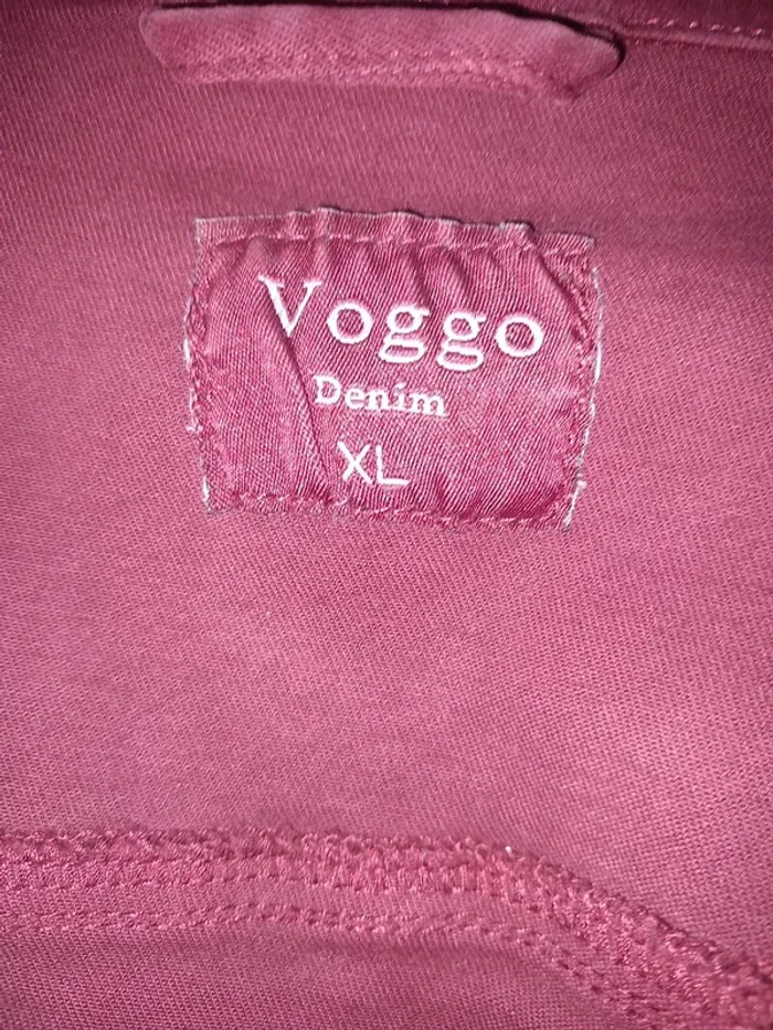 Veste en matière jean bordeaux xl - photo numéro 2