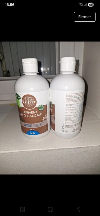 Lot 2 bouteilles Liniment 