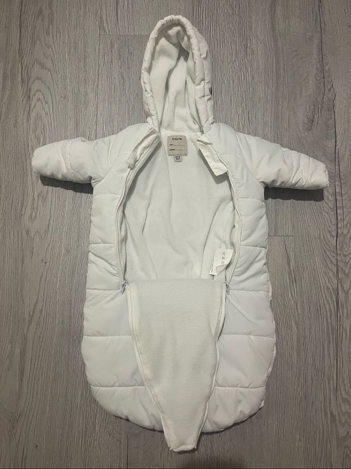 Combinaison à capuche blanche bébé Brioche – 0/3 mois - photo numéro 3
