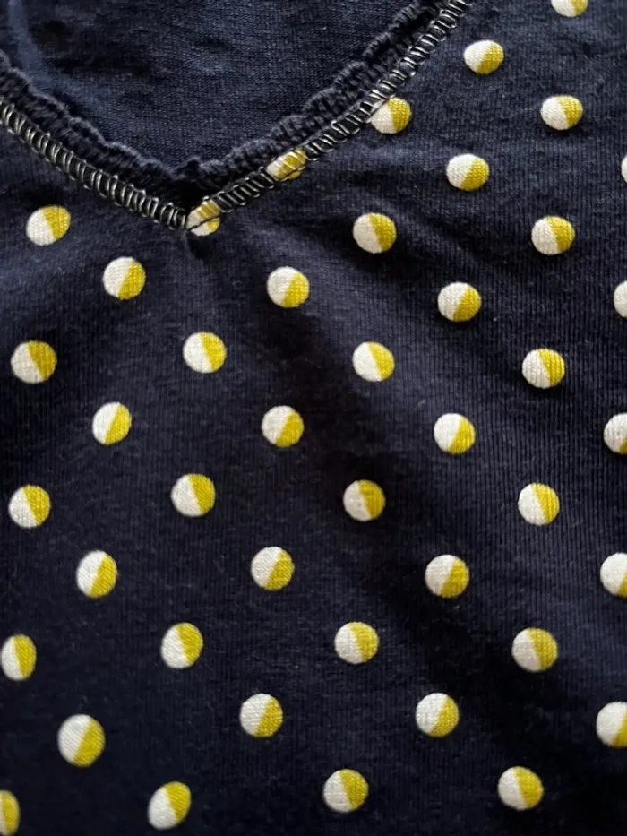 Teeshirt bleu marine et pois - photo numéro 3