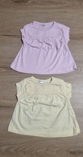 Lot t-shirts MC 12 mois neufs