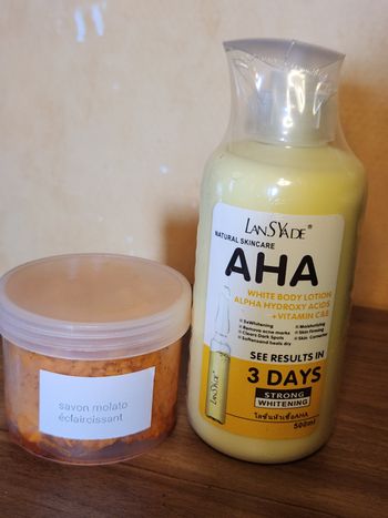 Savon molato + lait aha éclaircissant