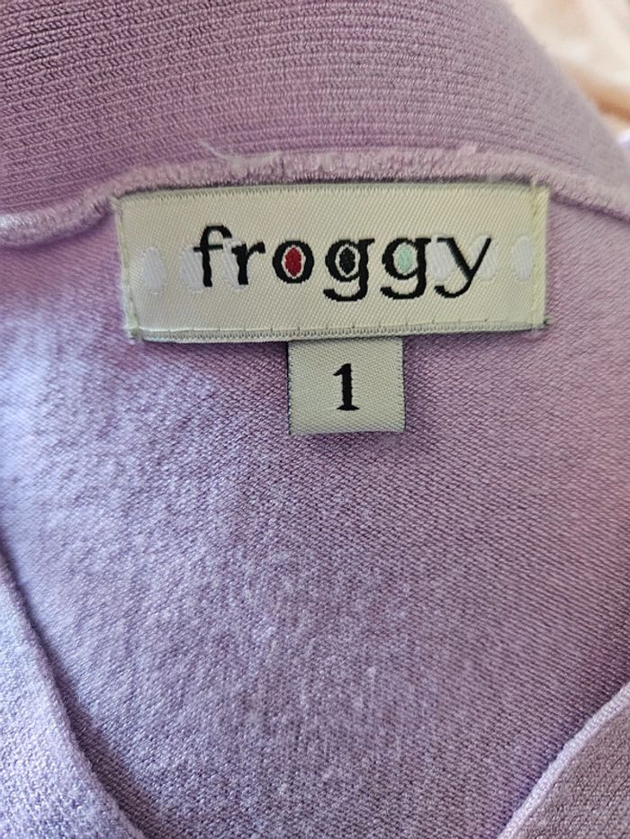 Pull col V et manches 3/4 Froggy lilas taille 1 / taille 36 - photo numéro 6