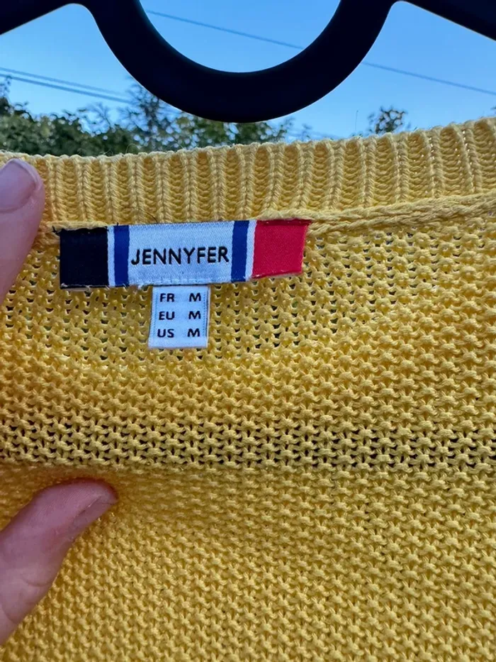 Pull jaune en maille - photo numéro 3
