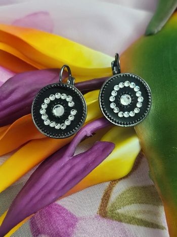 Boucles d oreilles dormeuses avec zirconium, ikita, acier inoxydable