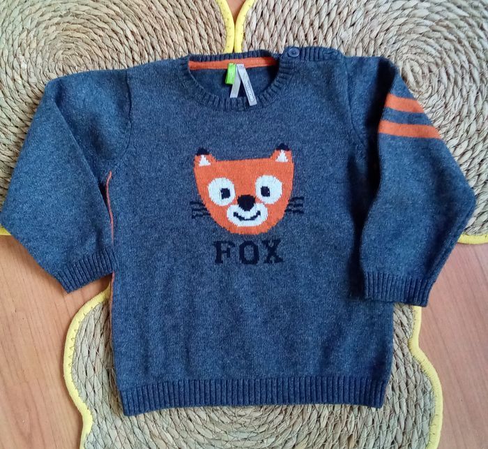 Pull gris avec impression Orchestra taille 18 mois