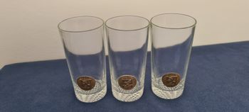 Lot de 3 verres Cinzano, design Art Déco vintage