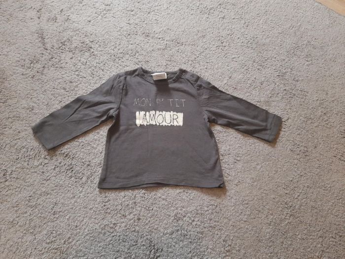 Tee shirt manches longues mon petit amour 9 mois