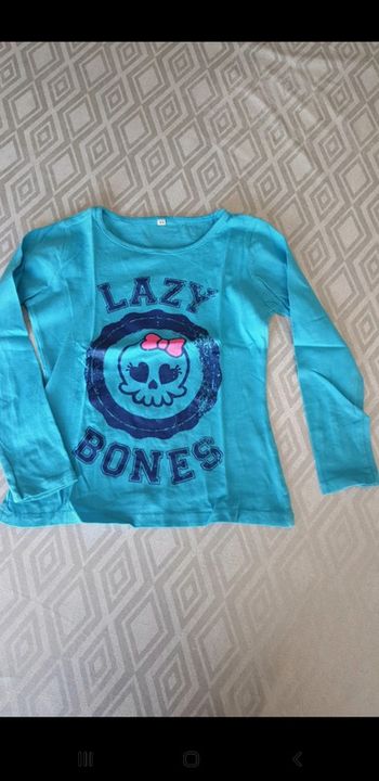 T-shirt fille manches longues bleu 4 ans